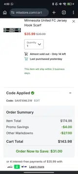 SAVE10MLS19 coupon verification screenshot