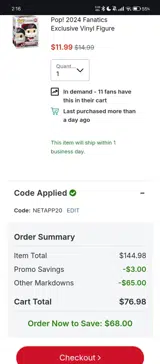 Minnesota Vikings coupon verification screenshot