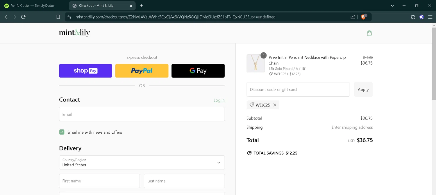 Mint & Lily Promo Codes - $15 Off | December 2024