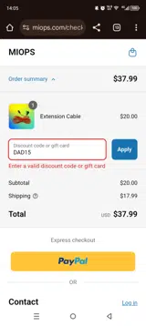 DAD15 coupon verification screenshot