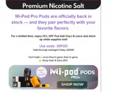 Mi-Pod coupon verification screenshot