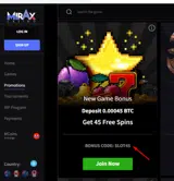 SLOT45 coupon verification screenshot