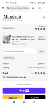 Mirodemi coupon verification screenshot