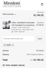 Mirodemi coupon verification screenshot