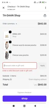 MIRTA15 coupon verification screenshot