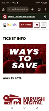 Mirvish Life of Pi coupon verification screenshot