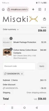 SAVENOW10% coupon verification screenshot