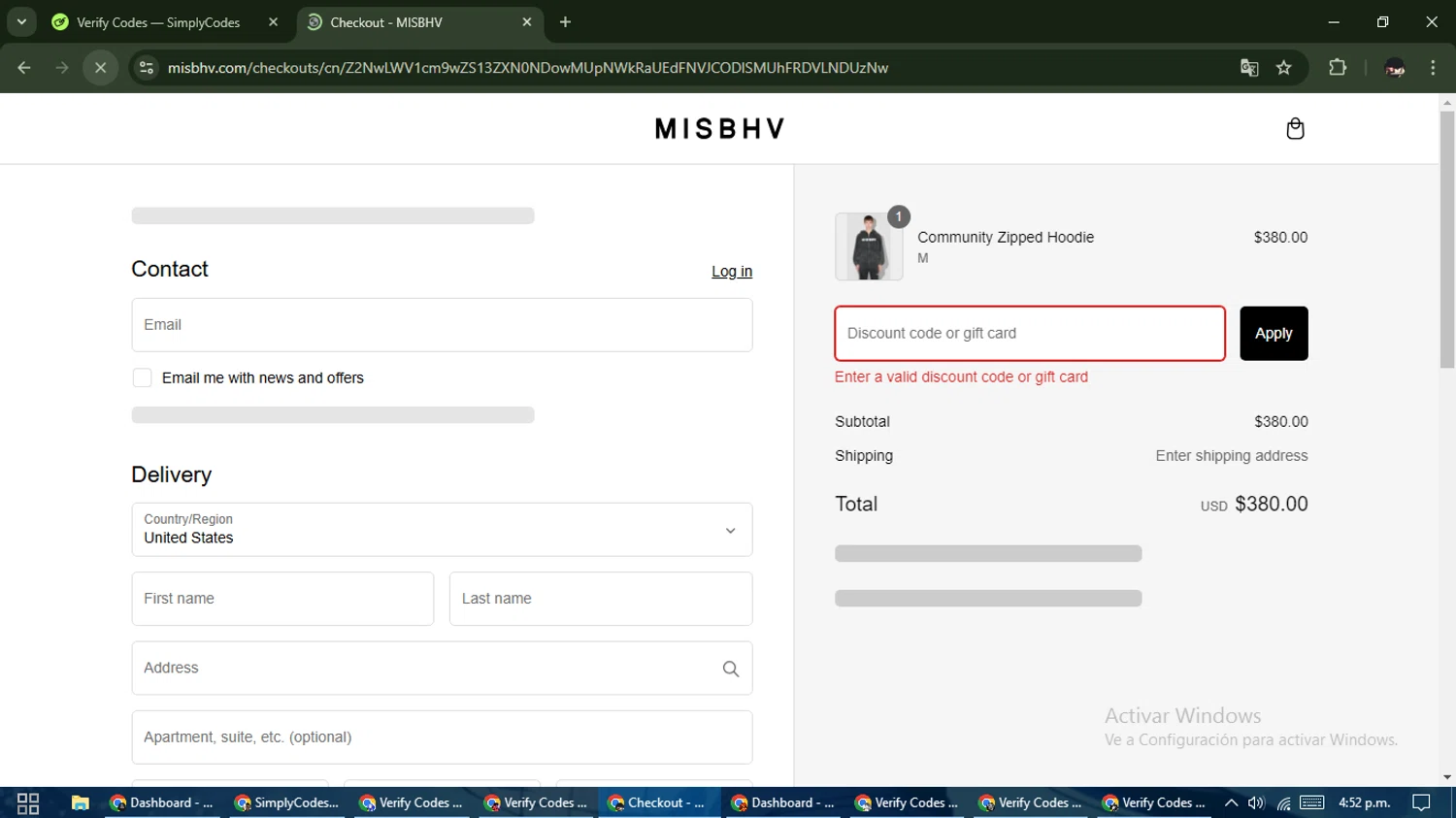 MISBHV promo code screenshot showing code BLACK30 applied at MISBHV checkout page. Uploaded by SimplyCodes community member WonderCurator791 on Feb 25, 2025