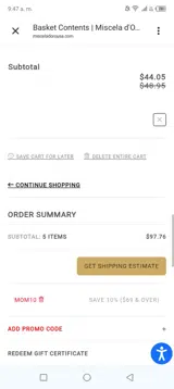 Miscela d'Oro USA coupon verification screenshot