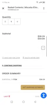 Miscela d'Oro USA coupon verification screenshot