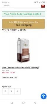 Miscela d'Oro USA coupon verification screenshot
