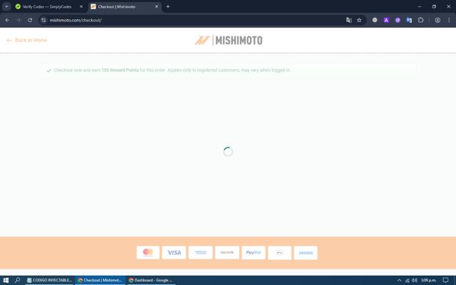 Mishimoto checkout page showing Mishimoto discount code box | Screenshot taken by SimplyCodes community member on Jul 20, 2025