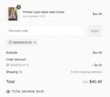 SAVENOW15 coupon verification screenshot