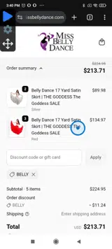 BELLY coupon verification screenshot