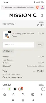 DEAL coupon verification screenshot