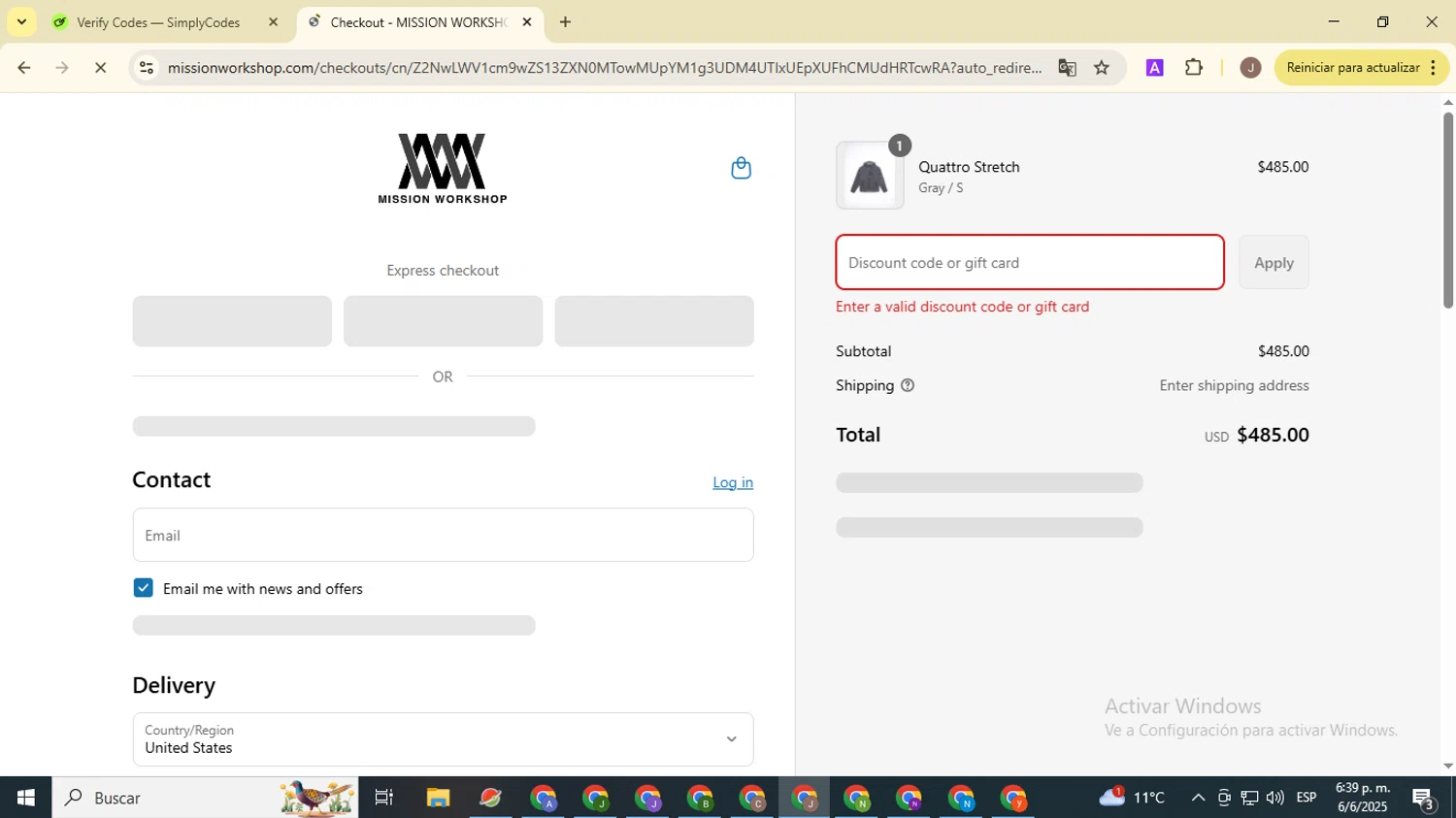 Mission Workshop promo code screenshot showing code SPRING applied at Mission Workshop checkout page. Uploaded by SimplyCodes community member ValiantHero2365 on Jun 7, 2025