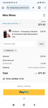 MISS10% coupon verification screenshot