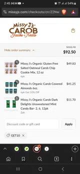 Missyjs coupon verification screenshot