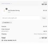 MISTER15 coupon verification screenshot