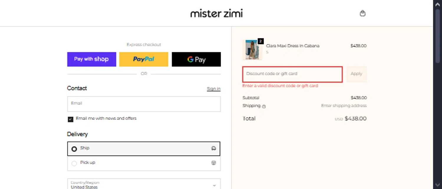 Mister Zimi promo code screenshot showing code ZIMICHRISTMAS applied at Mister Zimi checkout page. Uploaded by SimplyCodes community member TraxoGamer on Jan 7, 2026