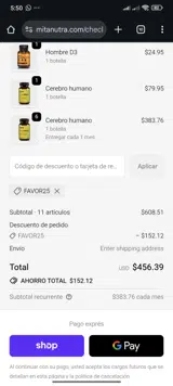 FAVOR25 coupon verification screenshot