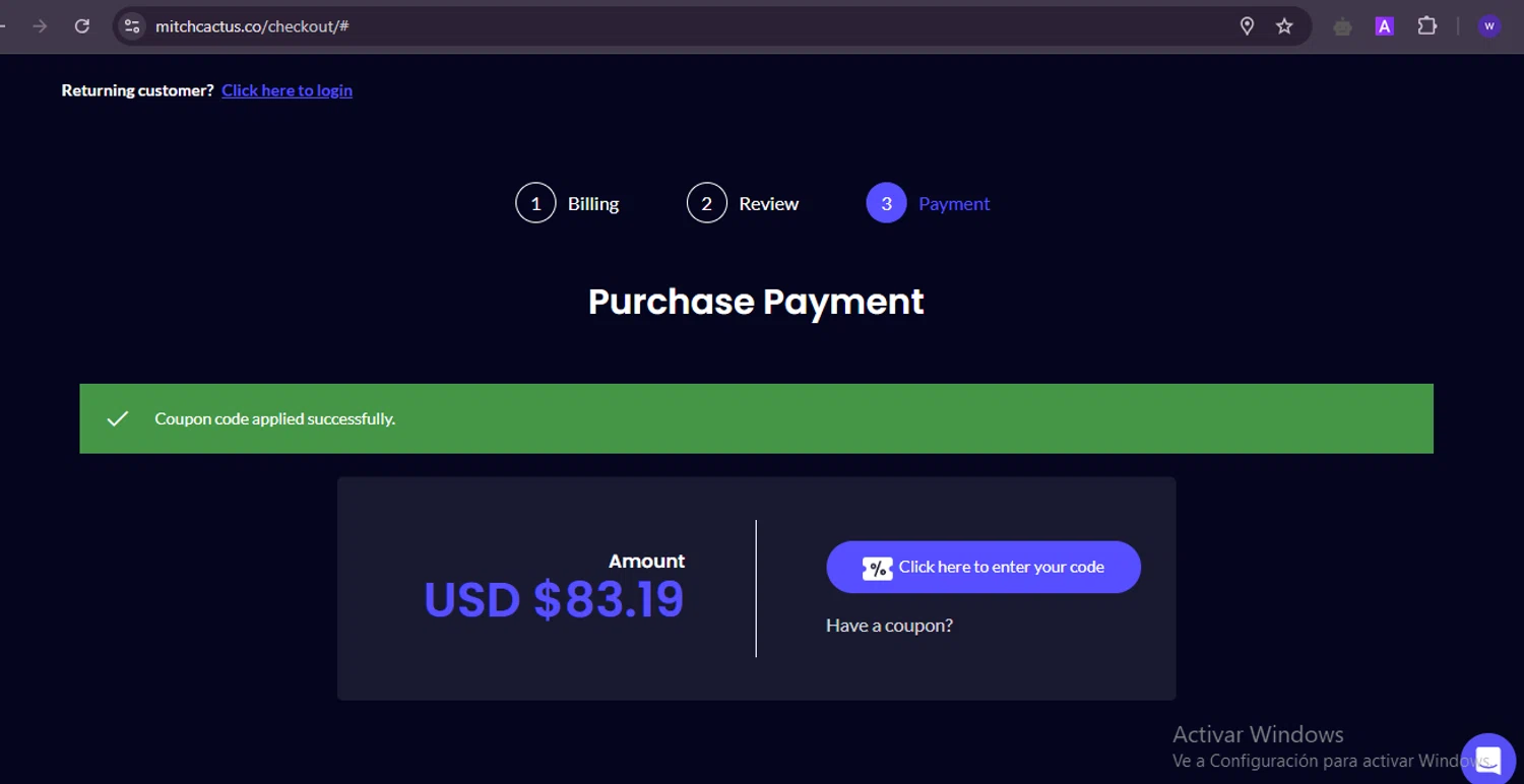 MitchCactus coupon code screenshot showing code PUFF applied at MitchCactus checkout page. Uploaded by SimplyCodes community member ValiantRanger5812 on Apr 6, 2025