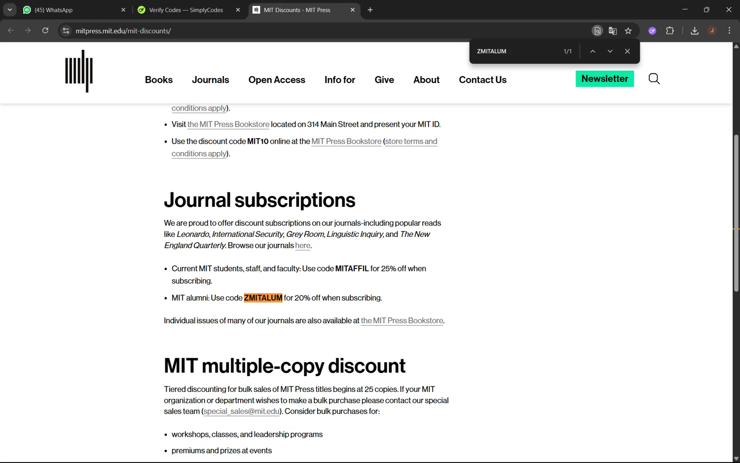 MIT Open Learning checkout page showing MIT Open Learning promo code box | Screenshot taken by SimplyCodes community member on May 24, 2025