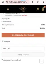 Mitra Gaia coupon verification screenshot