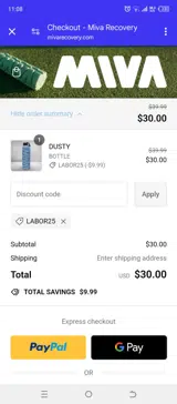 LABOR25 coupon verification screenshot