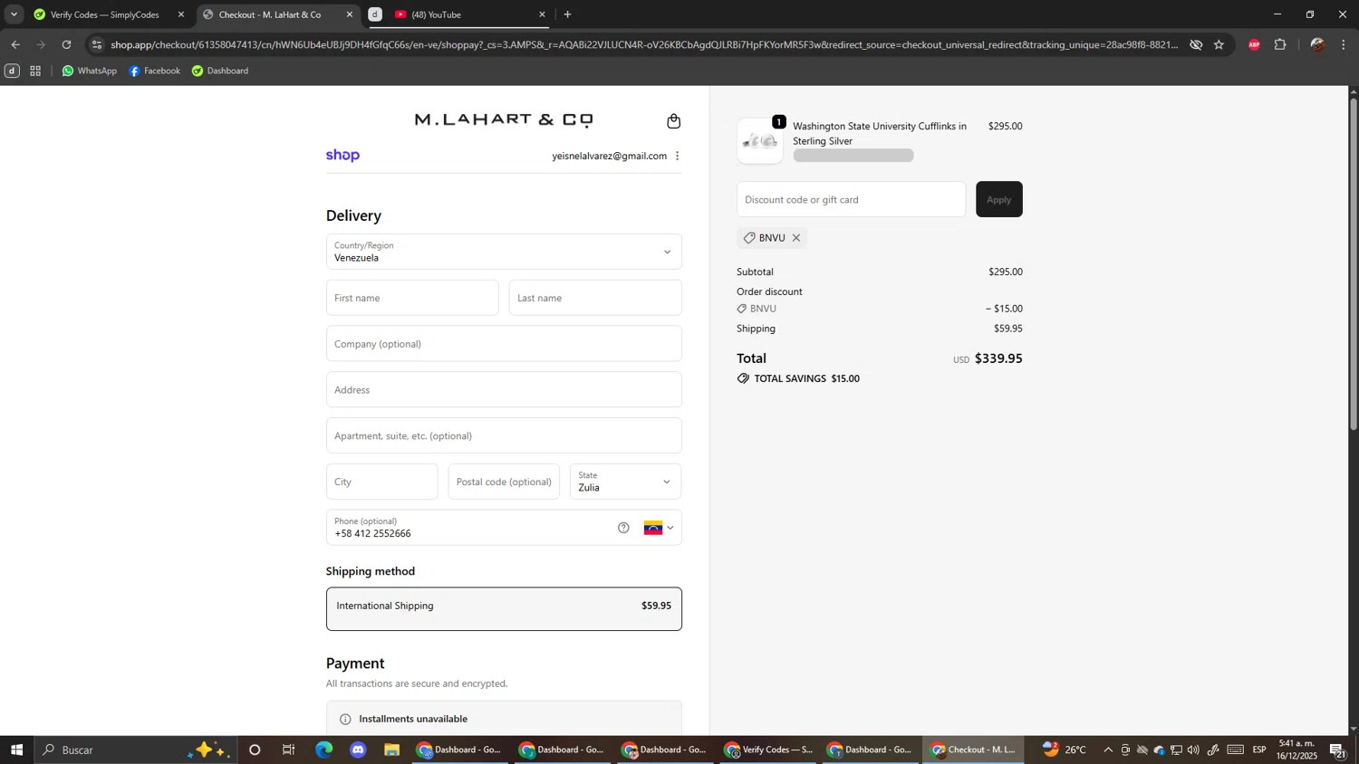M.LaHart promo code screenshot showing code BNVU applied at M.LaHart checkout page. Uploaded by SimplyCodes community member ScanShopper554 on Dec 16, 2025