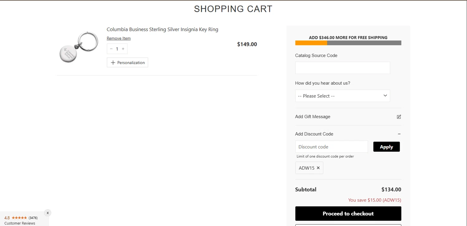 M.LaHart promo code screenshot showing code ADW15 applied at M.LaHart checkout page. Uploaded by SimplyCodes community member BrillianteMaestro892 on Aug 9, 2025