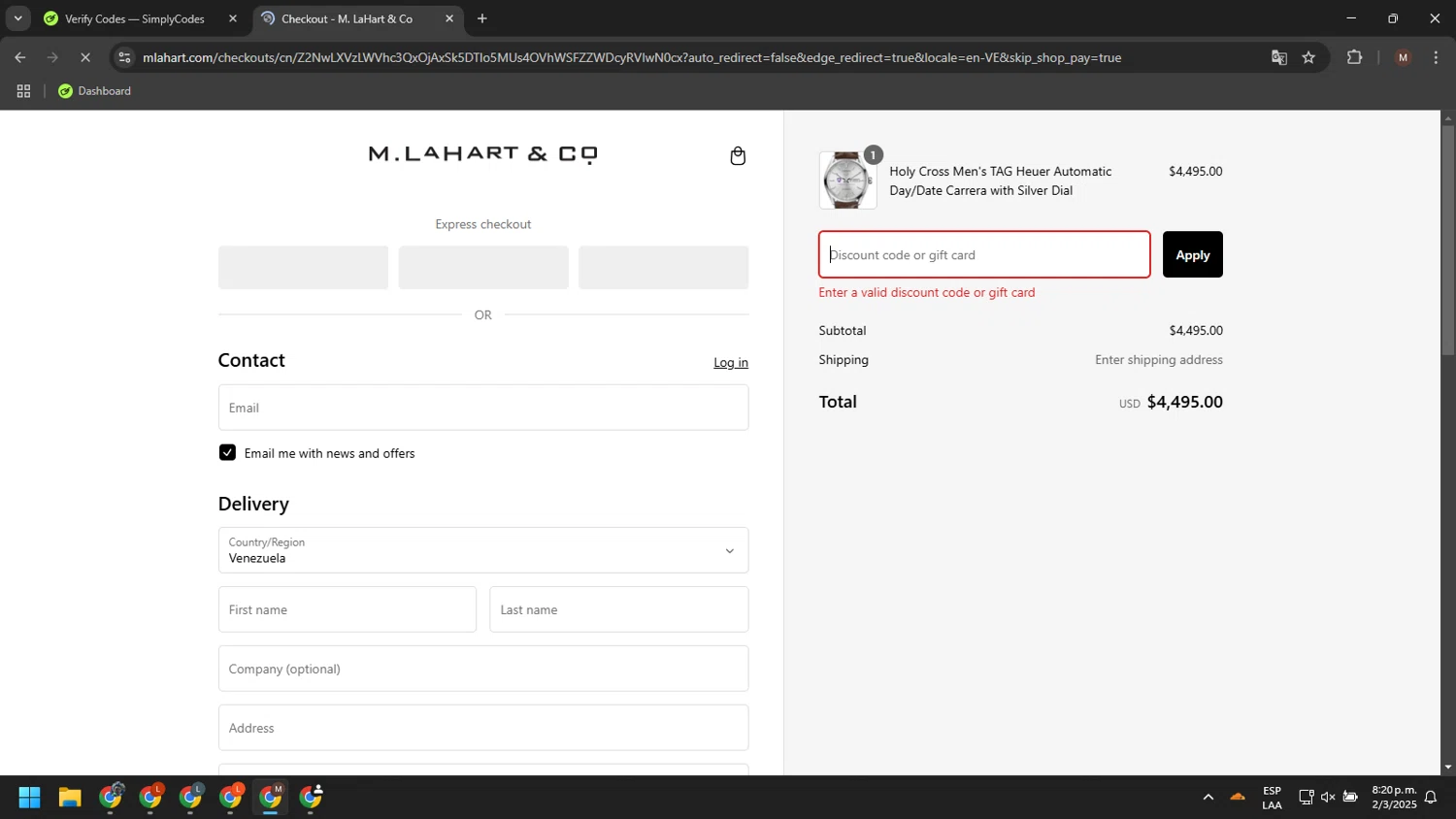 M.LaHart promo code screenshot showing code GRAD50 applied at M.LaHart checkout page. Uploaded by SimplyCodes community member CouponWizard2714 on Mar 3, 2025
