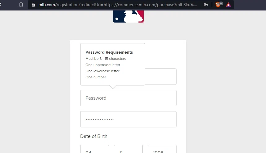 MLB.TV checkout page showing MLB.TV discount code box | Screenshot taken by SimplyCodes community member on Mar 7, 2021
