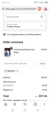 NEWDAY coupon verification screenshot