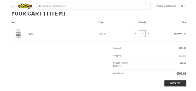 MMA Overload checkout page showing MMA Overload discount code box | Screenshot taken by SimplyCodes community member on Jul 18, 2025