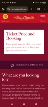 Madame Tussauds Hollywood coupon verification screenshot