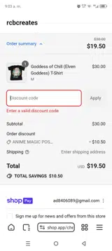 RCBGCRALEIGH coupon verification screenshot