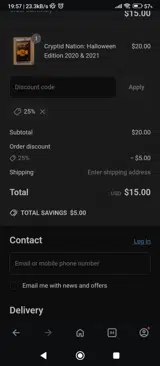 25% coupon verification screenshot