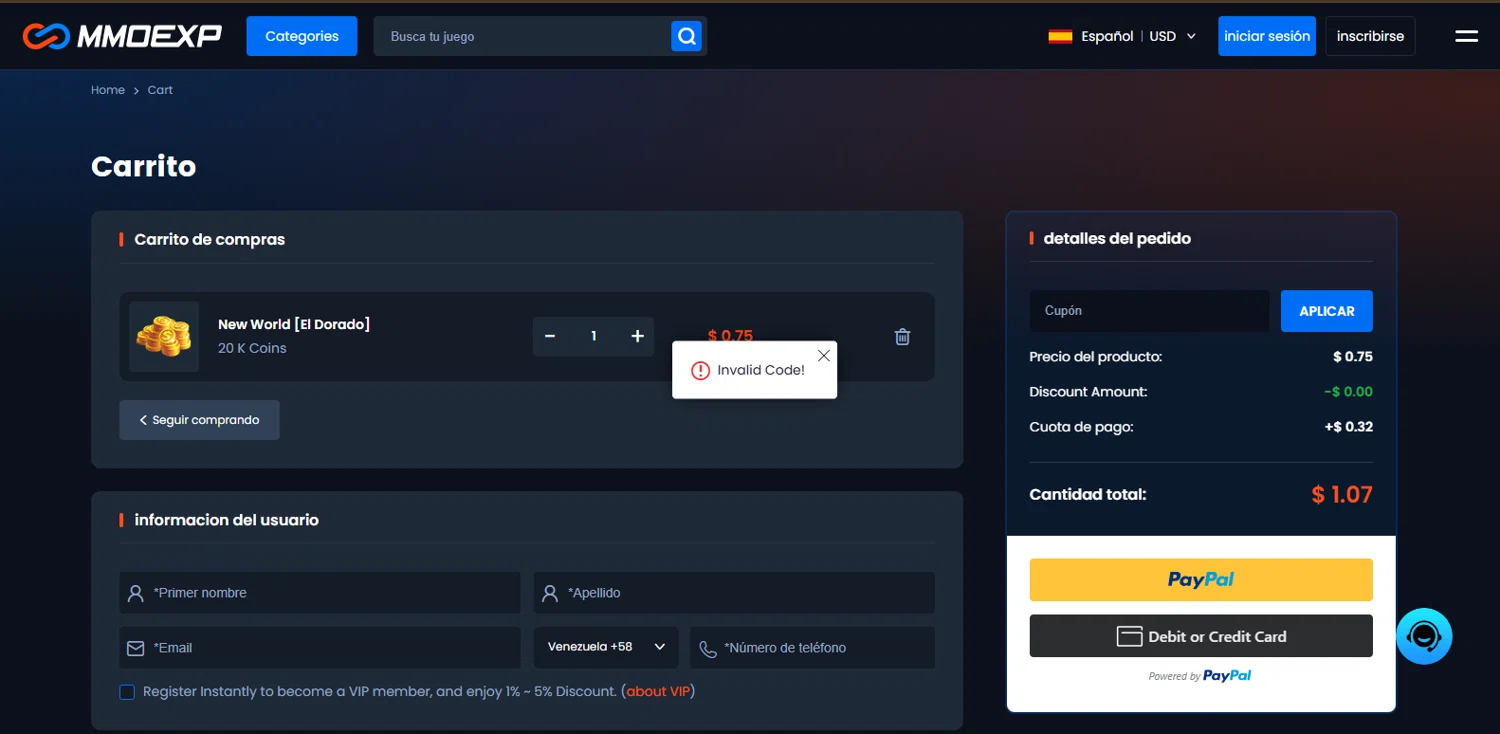 MMOExp coupon code screenshot showing code ITSEXP applied at MMOExp checkout page. Uploaded by SimplyCodes community member BrillianteMaestro892 on Nov 14, 2025