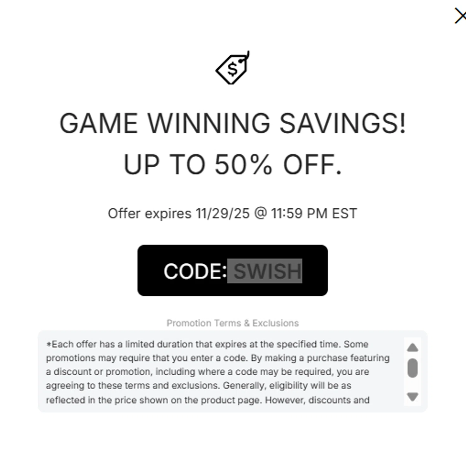 Minnesota Timberwolves promo code screenshot showing code SWISH applied at Minnesota Timberwolves checkout page. Uploaded by SimplyCodes community member Aressss on Nov 29, 2025