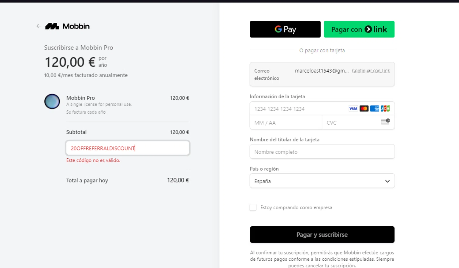 Mobbin promo code screenshot showing code 20%offReferralDiscount applied at Mobbin checkout page. Uploaded by SimplyCodes community member usercode123 on Jan 2, 2025