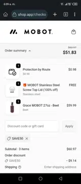 SAVE50 coupon verification screenshot
