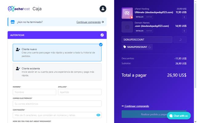 MochaHost checkout page showing MochaHost promo code box | Screenshot taken by SimplyCodes community member on Feb 12, 2024