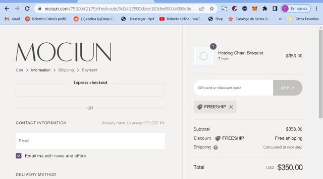 Mociun checkout page showing Mociun promo code box | Screenshot taken by SimplyCodes community member on Apr 11, 2022