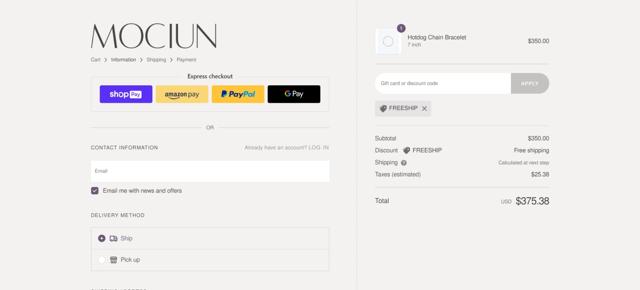 Mociun checkout page showing Mociun promo code box | Screenshot taken by SimplyCodes community member on Jun 13, 2022