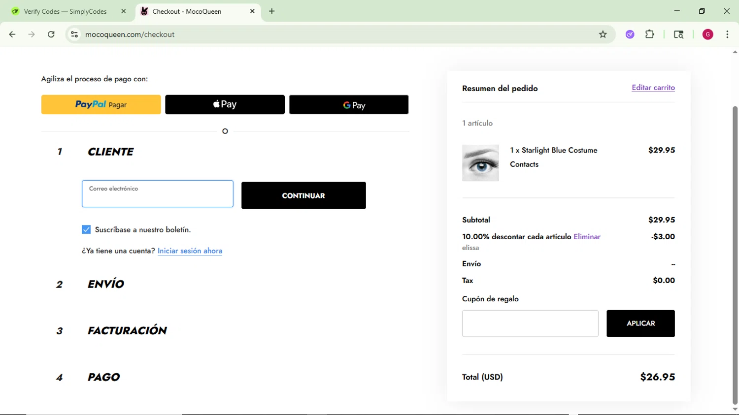 Moco Queen discount code screenshot showing code elissa applied at Moco Queen checkout page. Uploaded by SimplyCodes community member CrownFinder3074 on Jul 13, 2025