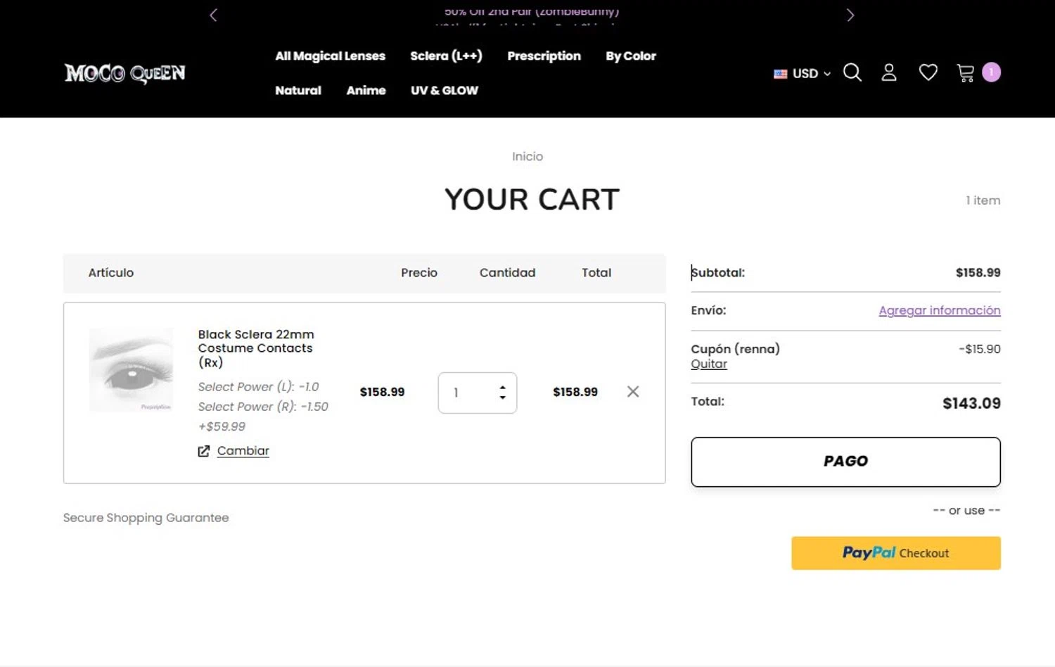 Moco Queen discount code screenshot showing code RENNA applied at Moco Queen checkout page. Uploaded by SimplyCodes community member BargainRanger2568 on Jul 25, 2025