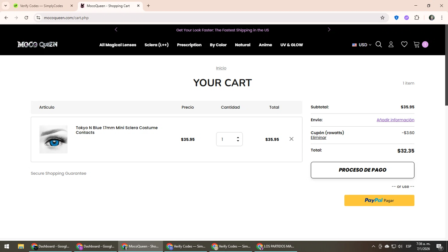 Moco Queen checkout page showing Moco Queen discount code box | Screenshot taken by SimplyCodes community member on Jan 7, 2026