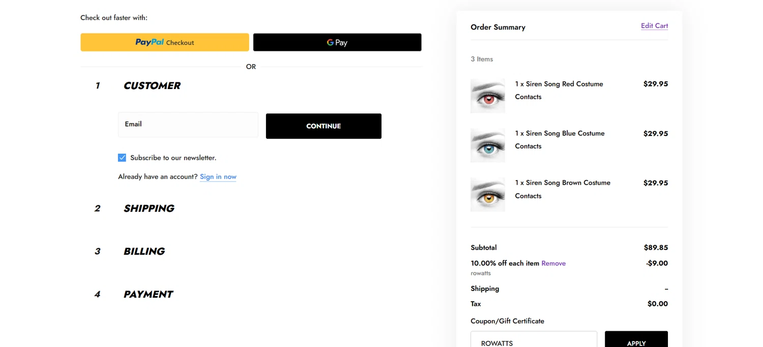 Moco Queen discount code screenshot showing code ROWATTS applied at Moco Queen checkout page. Uploaded by SimplyCodes community member HoneyJean on Jul 15, 2025