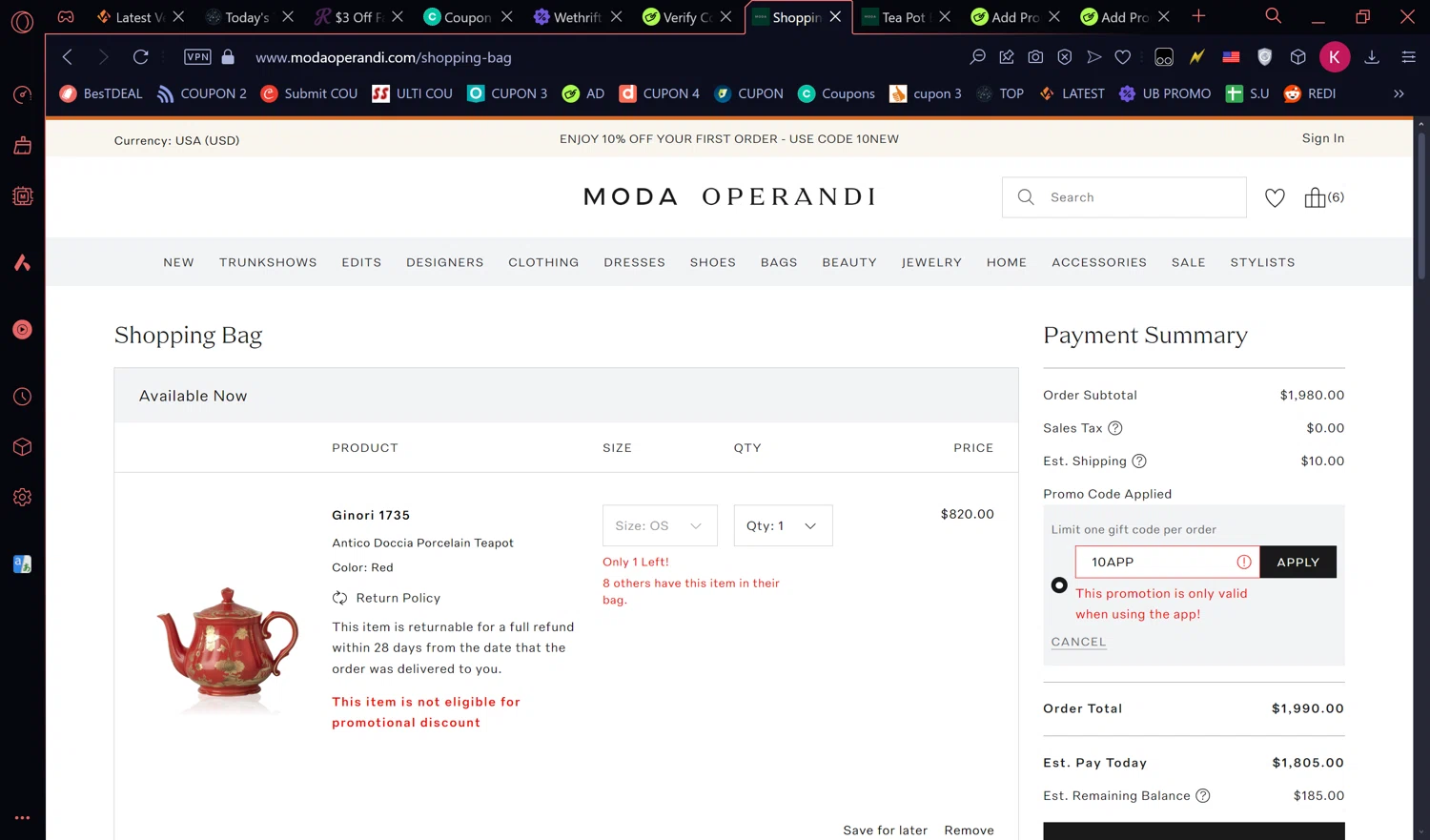 Moda Operandi Promo Codes - 10% Off | November 2024